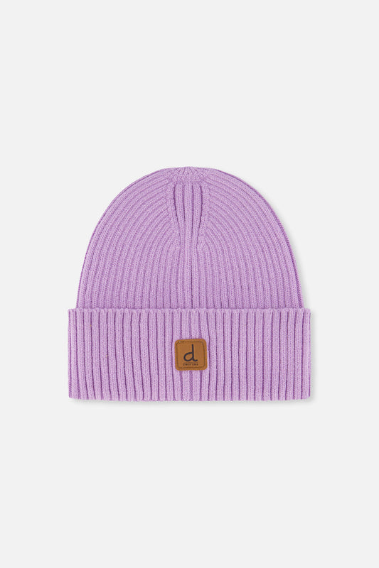 Ribbed Knit Hat Lavender-0