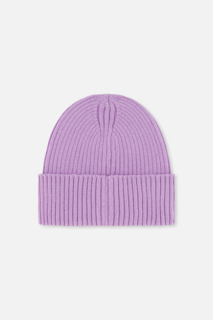Ribbed Knit Hat Lavender-1