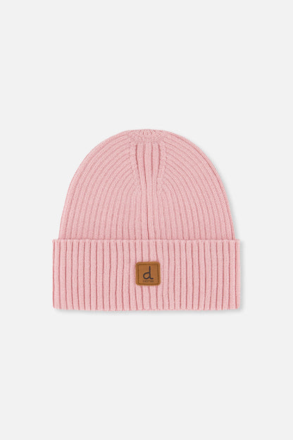 Ribbed Knit Hat Pale Dusty Pink-0