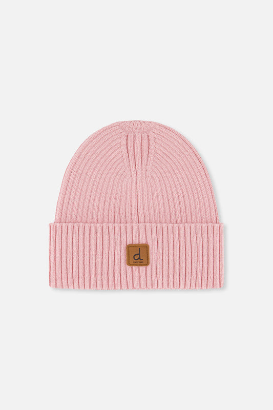 Ribbed Knit Hat Pale Dusty Pink-0