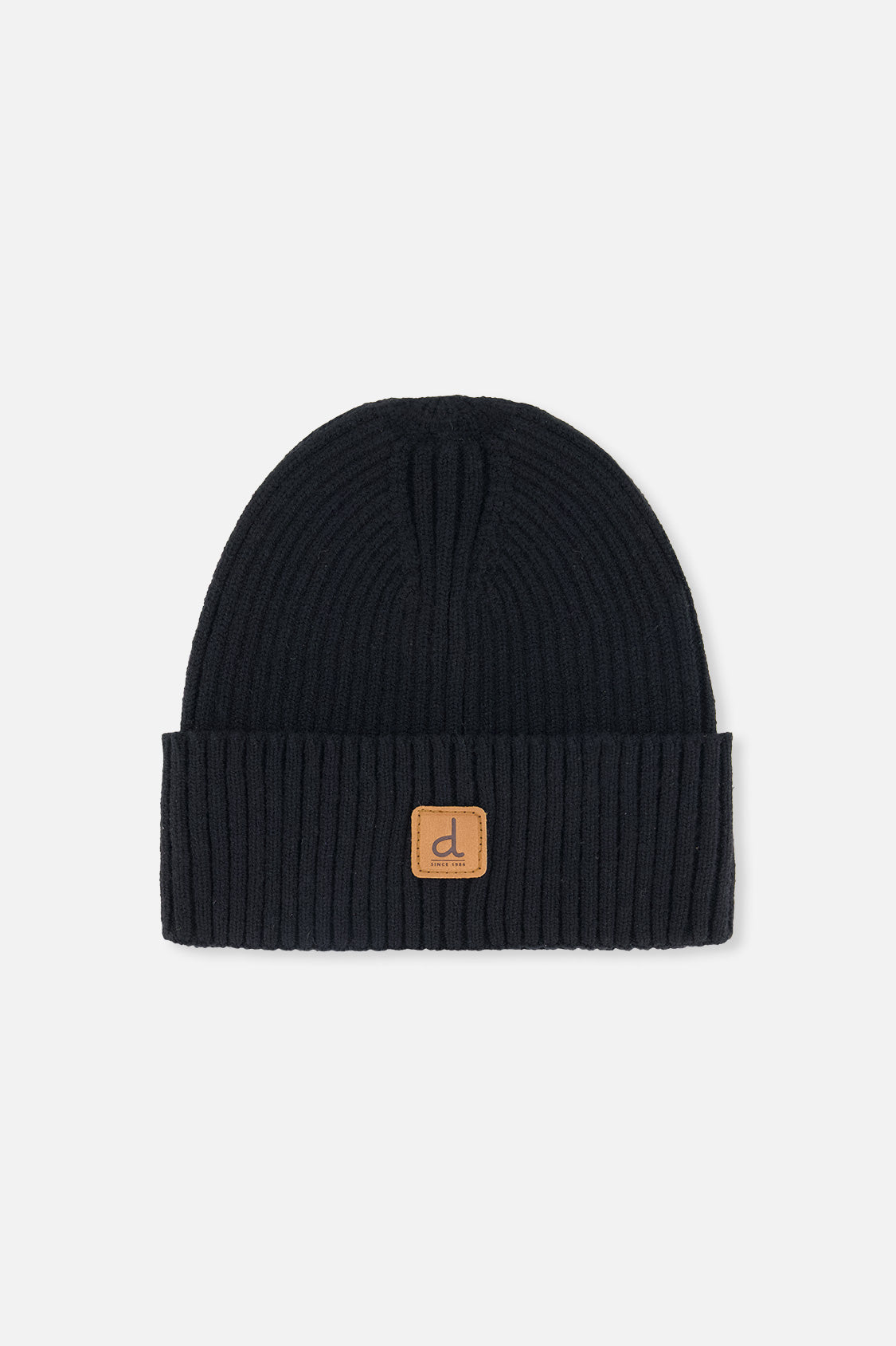 Ribbed Knit Hat Black-0
