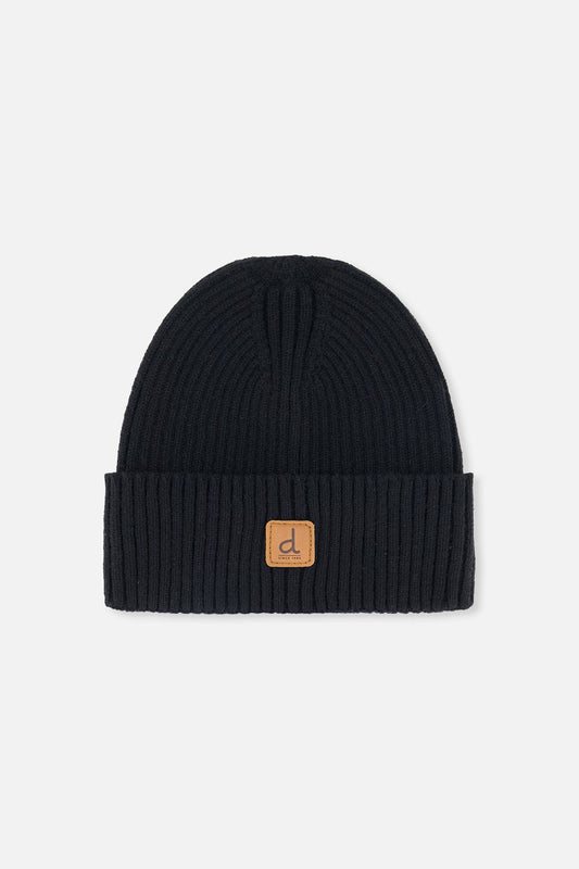 Ribbed Knit Hat Black-0