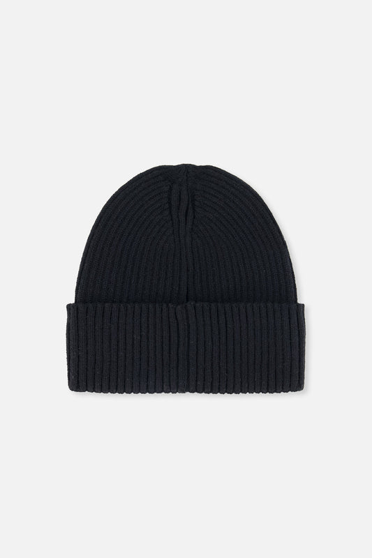 Ribbed Knit Hat Black-1