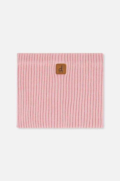Baby Ribbed Knit Neckwarmer Pale Dusty Pink-0