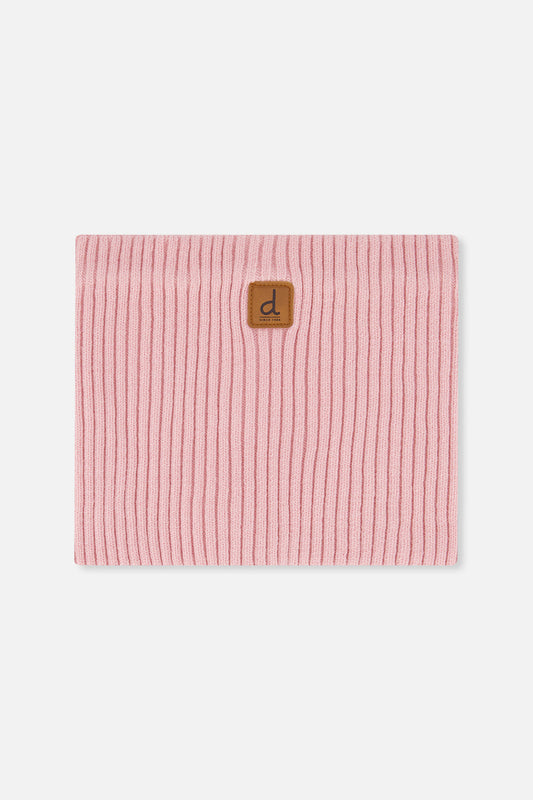 Baby Ribbed Knit Neckwarmer Pale Dusty Pink-0