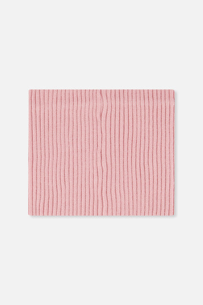 Baby Ribbed Knit Neckwarmer Pale Dusty Pink-1