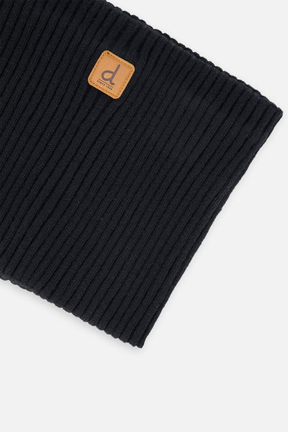 Baby Ribbed Knit Neckwarmer Black-2