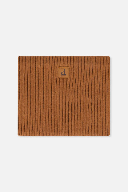 Ribbed Knit Neckwarmer Brown Sugar-0