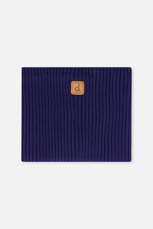 Ribbed Knit Neckwarmer Navy Blue-0
