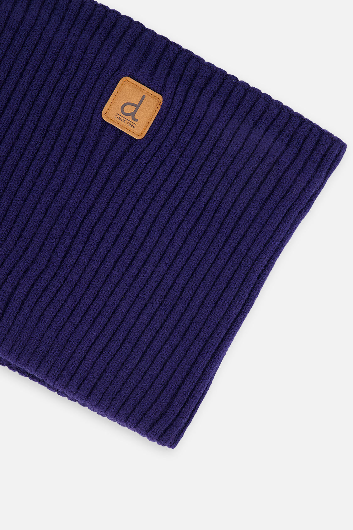 Ribbed Knit Neckwarmer Navy Blue-2
