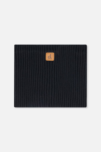Ribbed Knit Neckwarmer Black-0