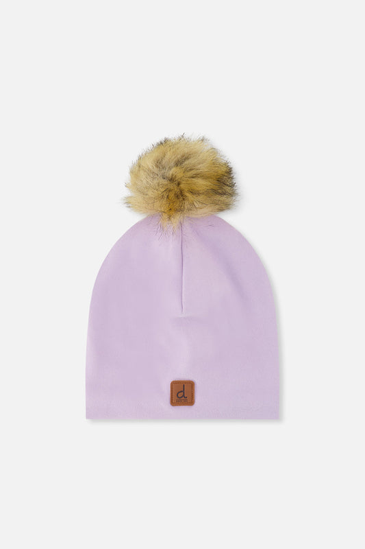 Baby Jersey Hat With Pompom Lavender-0