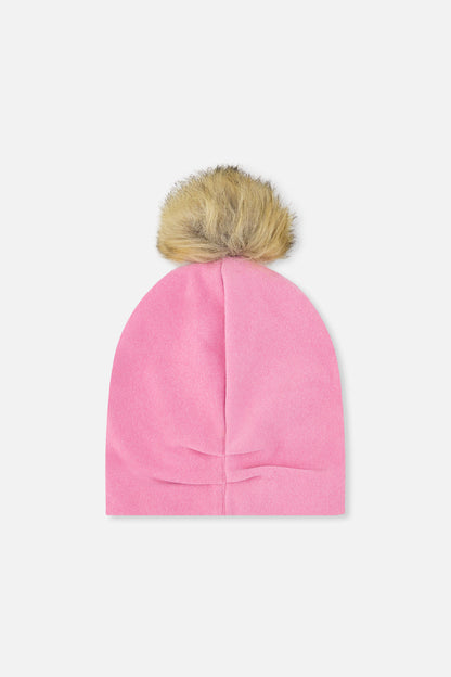 Baby Jersey Hat With Pompom Pink-1