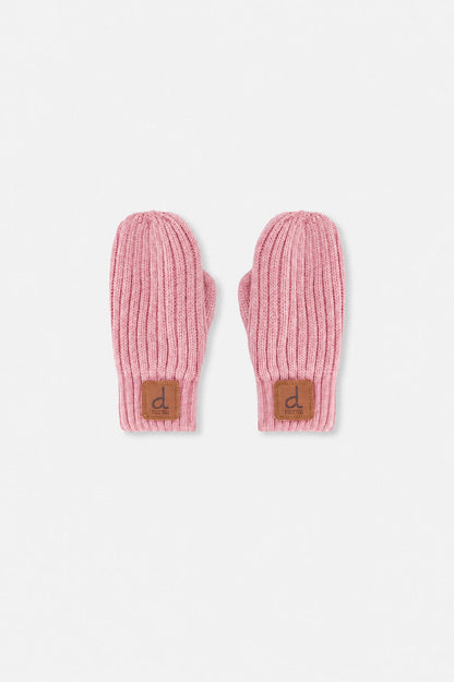 Knit Mittens Pale Dusty Pink-0