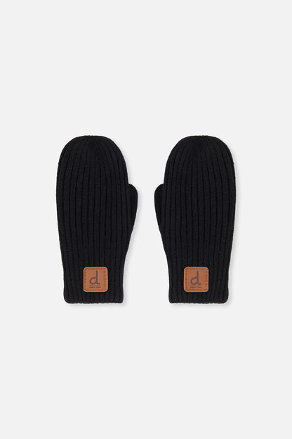 Knit Mittens Black-0
