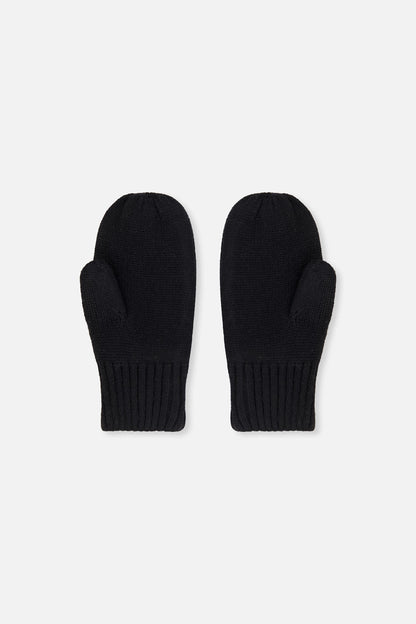 Knit Mittens Black-1