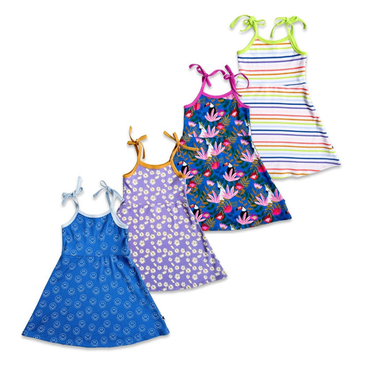 Kids Bamboo Bow Strap Dress-0