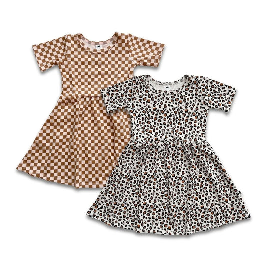 Baby/Kids' Bamboo Daphne Dress | Blush Checkers-1