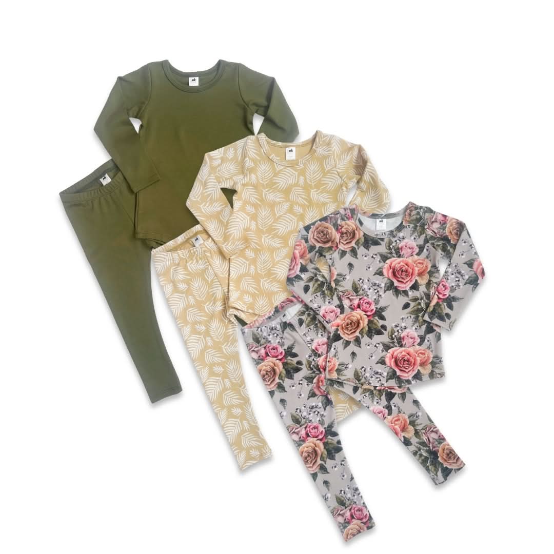 Kids' 2-Piece Bamboo Long Sleeve Lounge Set | Antique Floral-1