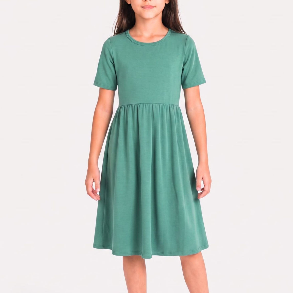 Youth Bamboo Daphne Dress | Spruce Green-0