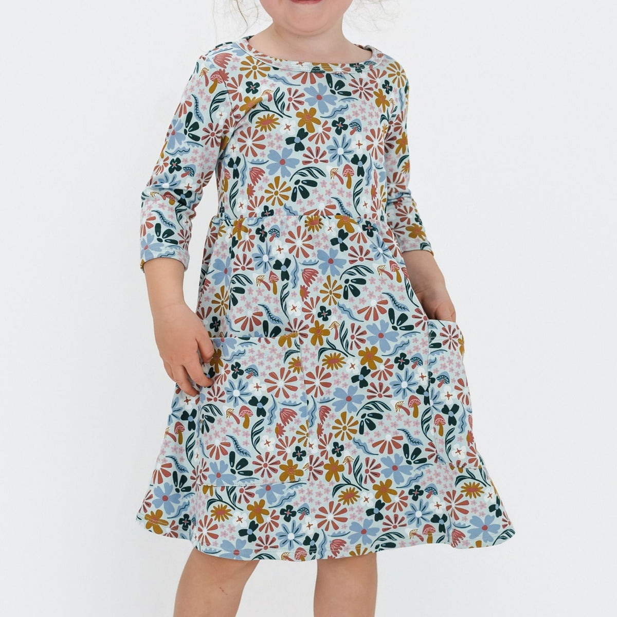 Youth Bamboo Clementine Dress | Floating Floral-0