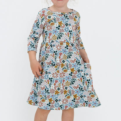 Youth Bamboo Clementine Dress | Floating Floral-0
