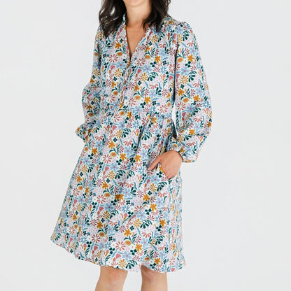 Ladies' Bamboo Puffed Sleeve Dress | Floating Floral-1