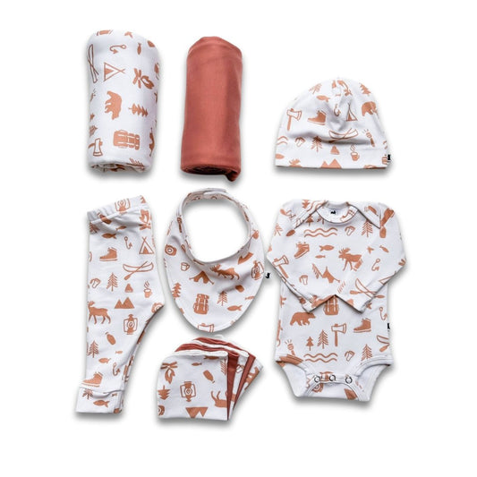 Bamboo Baby Capsule Gift Box - Adventure & Burnt Brick-1