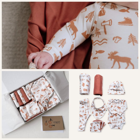 Bamboo Baby Capsule Gift Box - Adventure & Burnt Brick-0