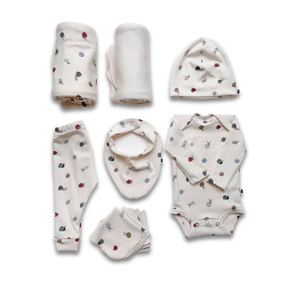 Bamboo Baby Capsule Gift Box - Ditsy Snails & Cream-1