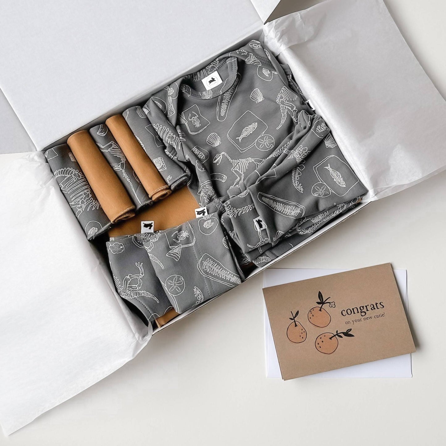 Bamboo Baby Capsule Gift Box - Fossil & Umber-4