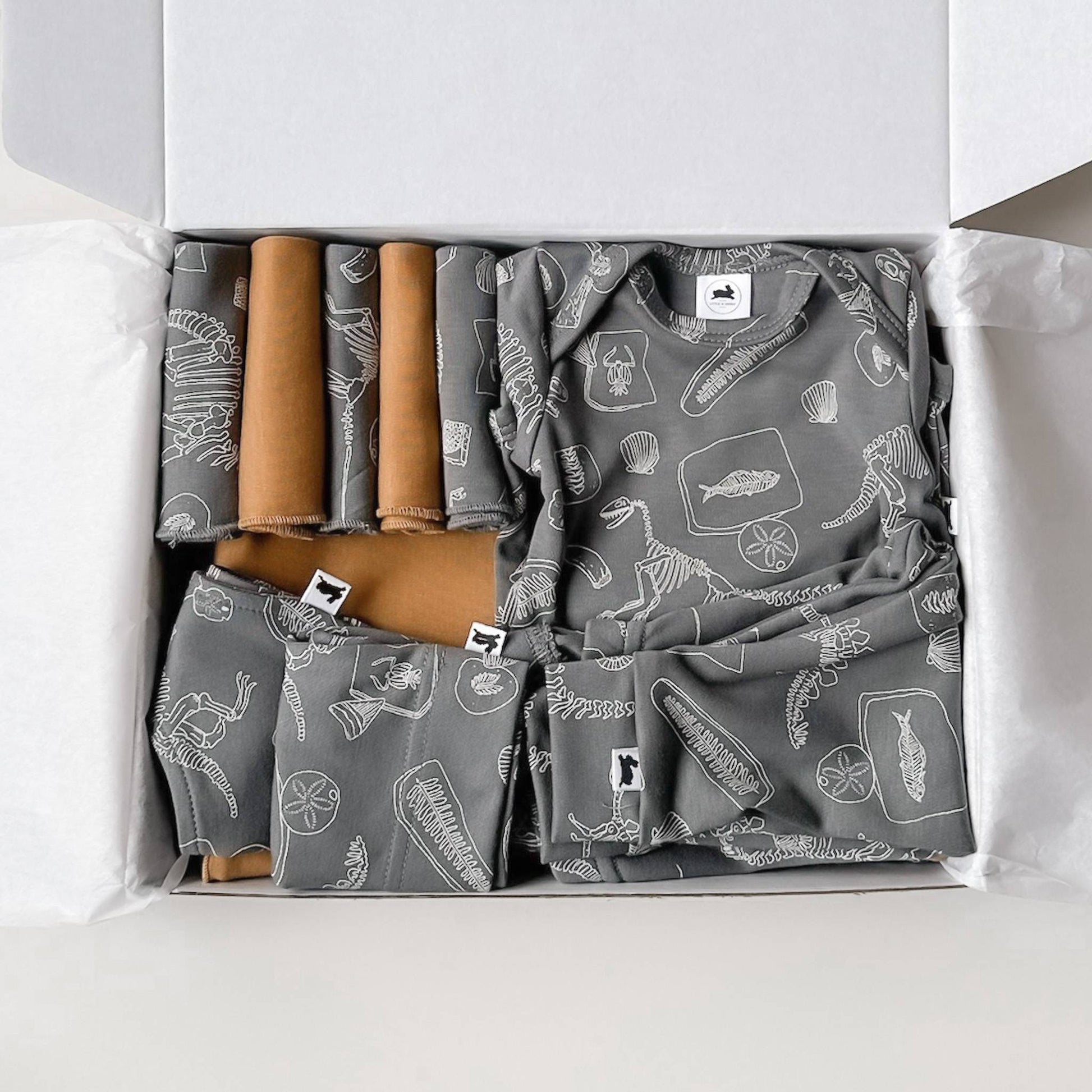 Bamboo Baby Capsule Gift Box - Fossil & Umber-3