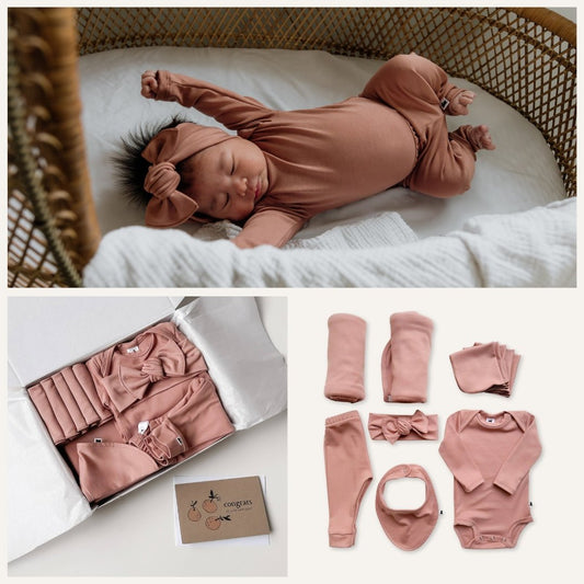 Bamboo Baby Capsule Gift Box - Terracotta-0