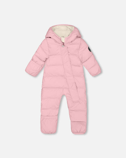 One-Piece Baby Cloud Compressible Snowsuit Designed For Car Seat Pink-0