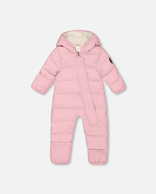 One-Piece Baby Cloud Compressible Snowsuit Designed For Car Seat Pink-0