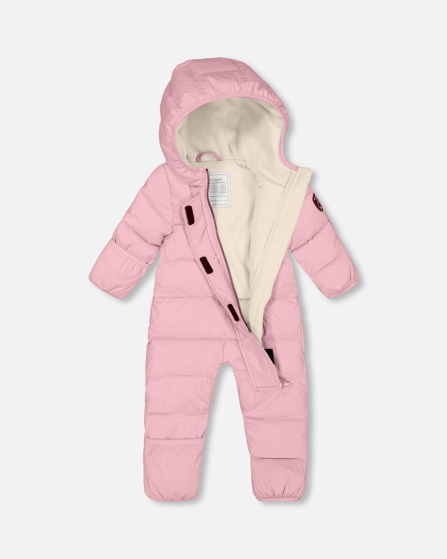 One-Piece Baby Cloud Compressible Snowsuit Designed For Car Seat Pink-1
