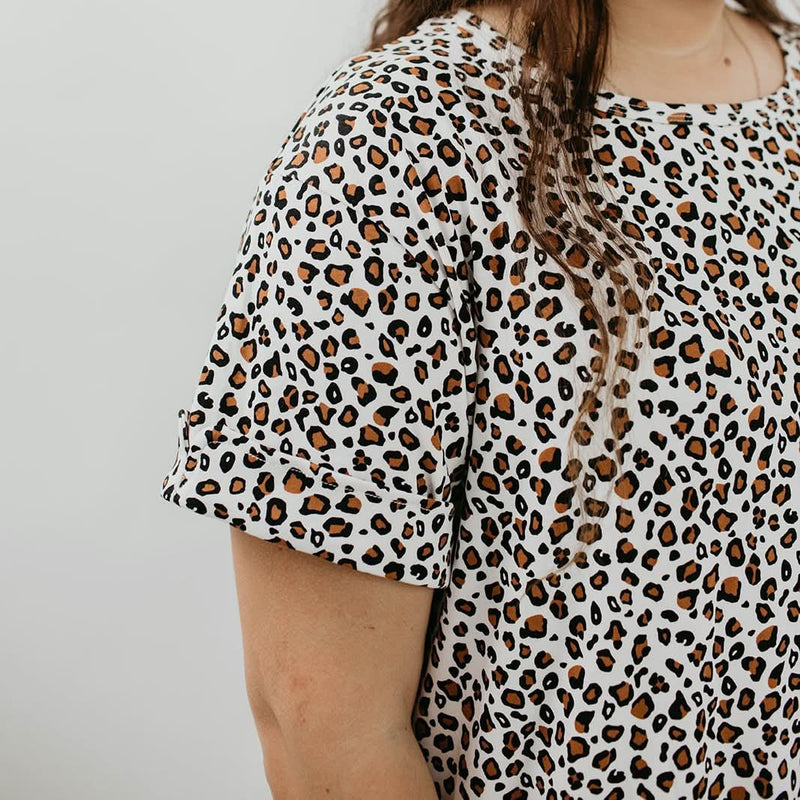 Ladies’ Bamboo Winslow Dress | Snow Leopard-1