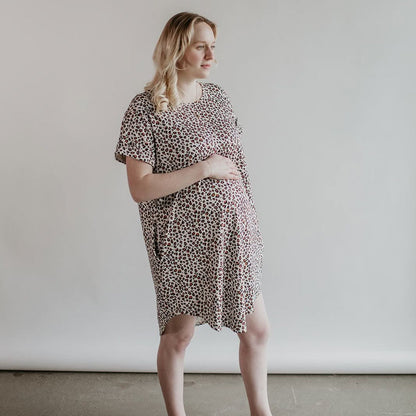 Ladies’ Bamboo Winslow Dress | Snow Leopard-2