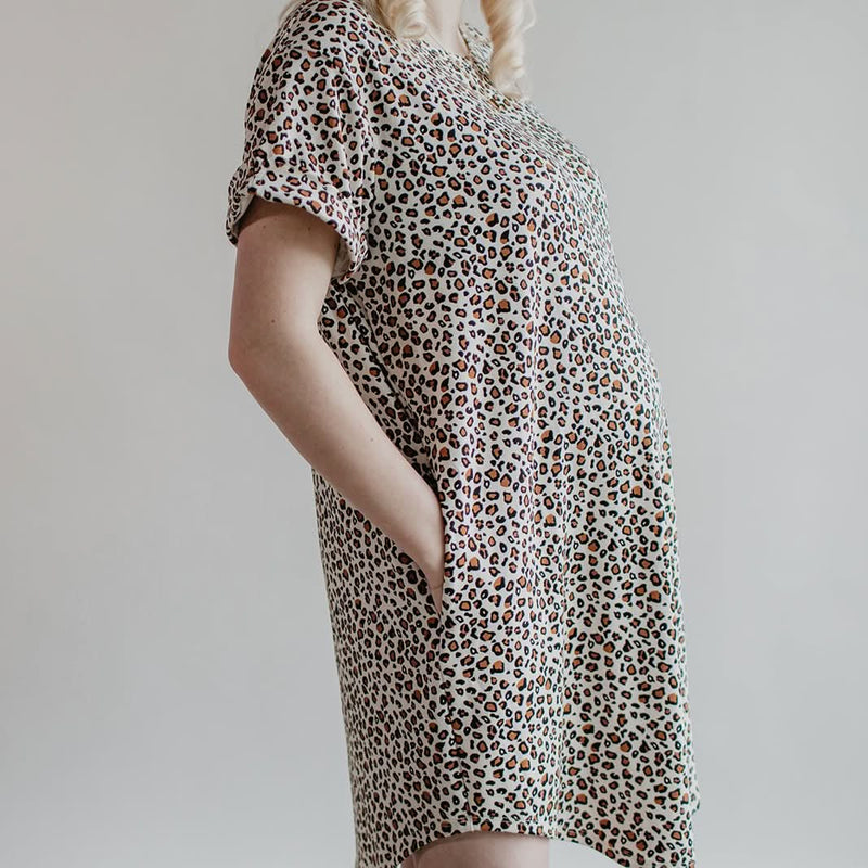 Ladies’ Bamboo Winslow Dress | Snow Leopard-3