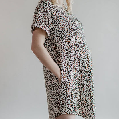 Ladies’ Bamboo Winslow Dress | Snow Leopard-3