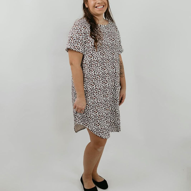 Ladies’ Bamboo Winslow Dress | Snow Leopard-0